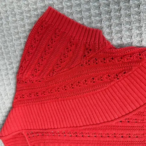 Arizona Jeans Vintage Arizona Jean Co Cardigan Sweater Womens Large Coral Crochet Top Y2K 90s