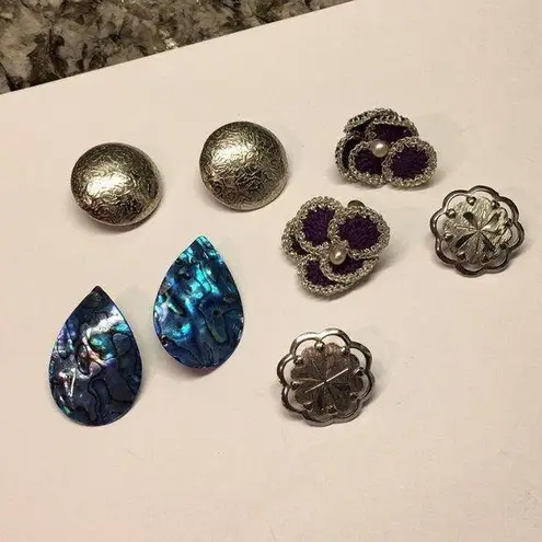 Lot Of 4 Costume Earrings Vintage