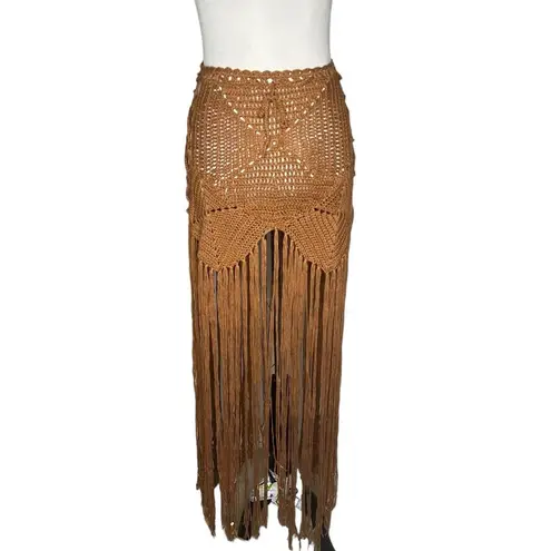 Love Sense Crochet Skirt or‎ Top Swimsuit Beach Cover Up Festival Women Size M Brown Size M