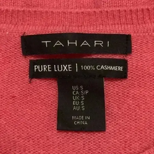 Tahari  pure luxe 100% cashmere pink sweater in size small