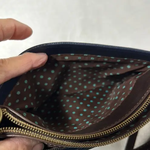 NWOT Chala Blue and Red Crossbody Bag with Cardinal Embroidery