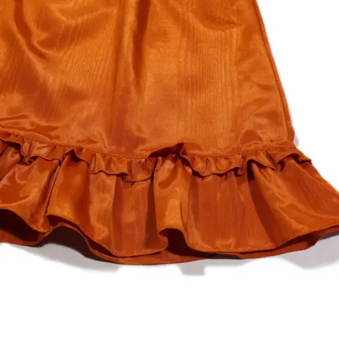Batsheva NEW Prairie Victorian vampire womens Dress in Orange Moire Size 4
