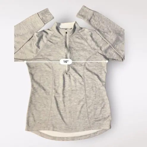 L.L. Bean Vintage Gray Womens Quarter Zip Pull Over Long Sleeve Top Size S