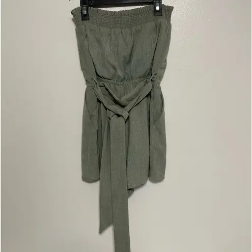 Lost + Wander Light Olive Green Strapless Romper Size XS NWOT