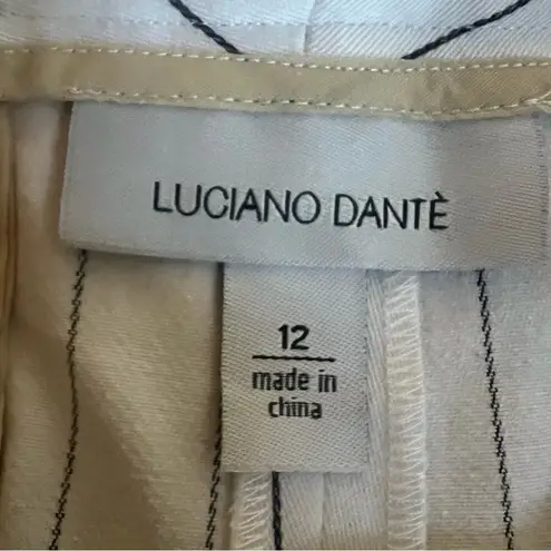 Luciano Dante Elegant Black and White Striped Women's Pants Size 12