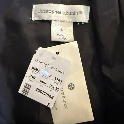 Christopher & Banks NWT New Black Crinkle Cotton Blend Jacket Women’s Size S