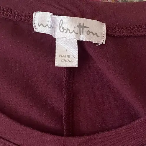 Nine Britton Abigail Ribbed Knit Twist Midi Dress in Burgundy