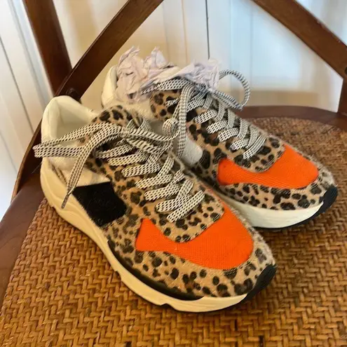 White Raven Loyal leopard print platform sneaker 6 Orange