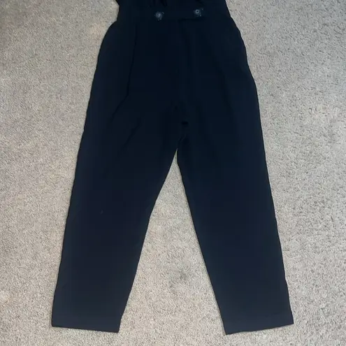 Anthropologie  Cartonnier Menswear Tuxedo Cropped Ankle Jumpsuit Black 8