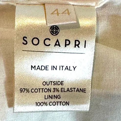 Socapri Fully Lined Blazer Jacket Top Red/Blue on Ivory size 44 Italian 8 us Blue