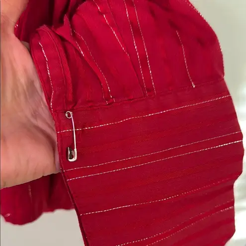 BCIH (Best Chick in Heels) Red Fitted Long Sleeve Button Down Shirt Size Medium