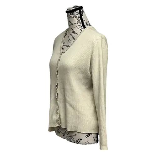 Laura Ashley Vintage Y2k Retro Laura Scott Butter Yellow Ribbed Cardigan Cottegecore Coquette