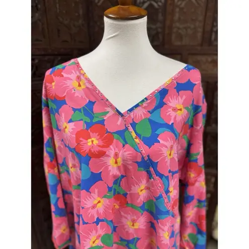 Ruby Rd  Floral Shirt Womens Plus Size 2X Tropical Vacation 3/4 Sleeves Stretch - Image 2
