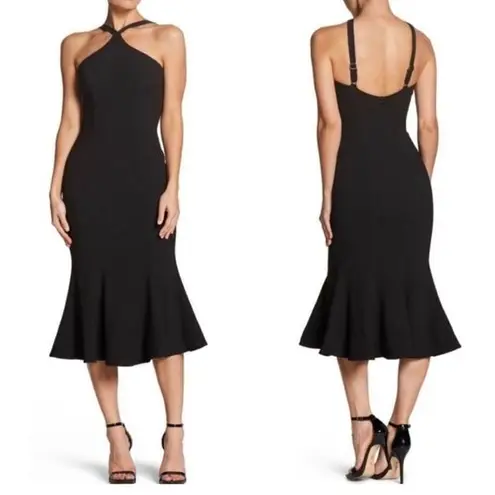 Dress the Population  Tessa Crepe Mermaid Midi Dress In Black