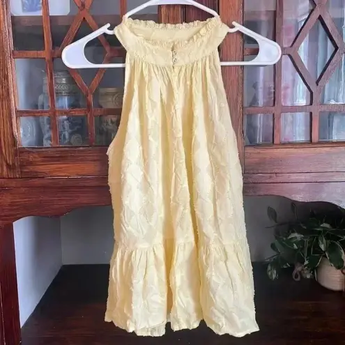 Apiece Apart Ruffled Sleeveless Peplum Blouse Casual Summer Top Yellow Size S