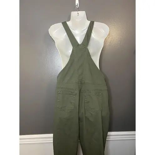U2B Urban Basics Overalls Womens Medium Olive Green Distressed Bib Ripped - Image 6