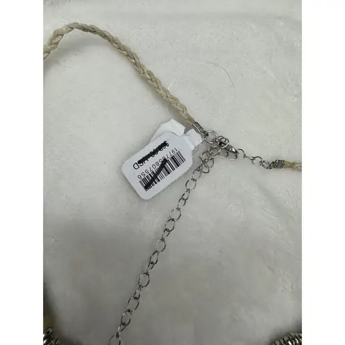 NEW Free People Lately Necklace Mother of Pearl Bohemian Goddess Layered Silver