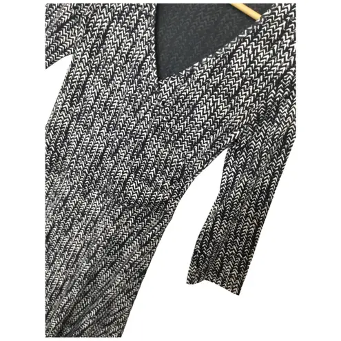 Garnet Hill Brianna Surplice Soft Jersey Knit Faux Wrap Lined Dress Navy S