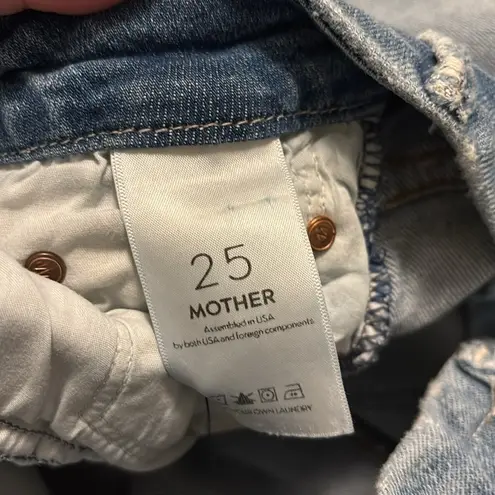 Mother Women’s Looker Ankle Fray Distressed Denim Jeans in Love Gun