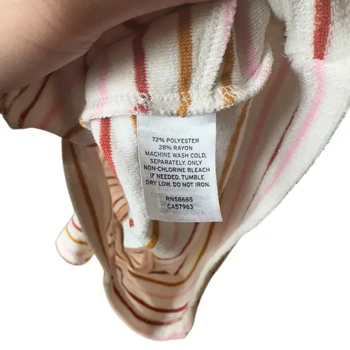 BP  Striped Sleeveless Ribbed Knit‎ Romper Cream Pink Mustard One Piece Y2K Small