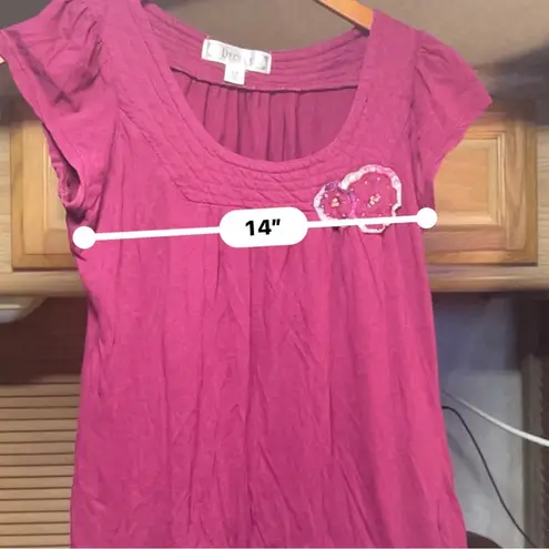 Decree Women's Top Size L Red Short Sleeve