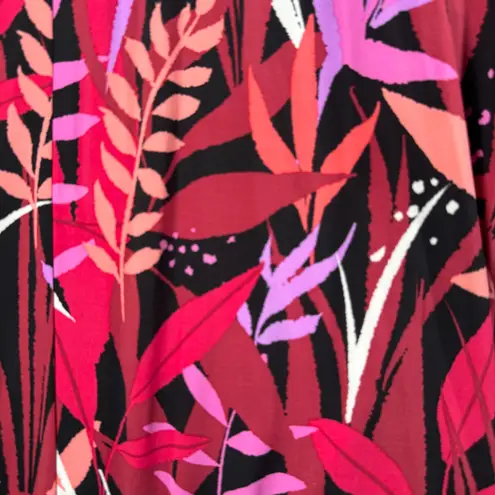 Bob Mackie Wearable Art Pants Women S Wide Leg Palazzo Tropical Leaf Bold Cruise