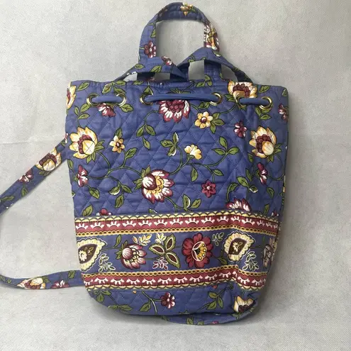 Source Unknown Allegro Pacific Quilted Blue Floral Backpack with Mini‎ Purse