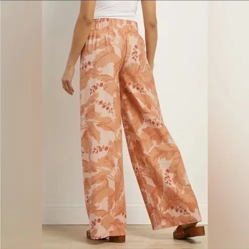 Soft Surroundings Grand Garden Wide Leg Trousers Canyon Sunset Size L NEW