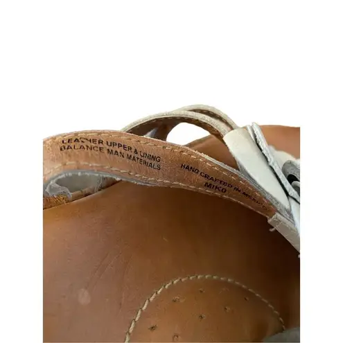 Born Miko Leather Flower Wedge Cork Sandals Platform Flip Flops Floral Summer Co Tan Size 9