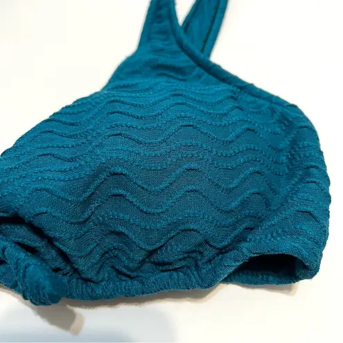 Mossimo Textured Bow Front Bralette Bikini Top Tropical Teal NWOT M Size M