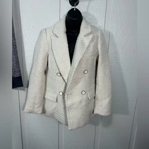 VERO MODA Women's Tweed Double-Breasted Blazer Size 4 EUC