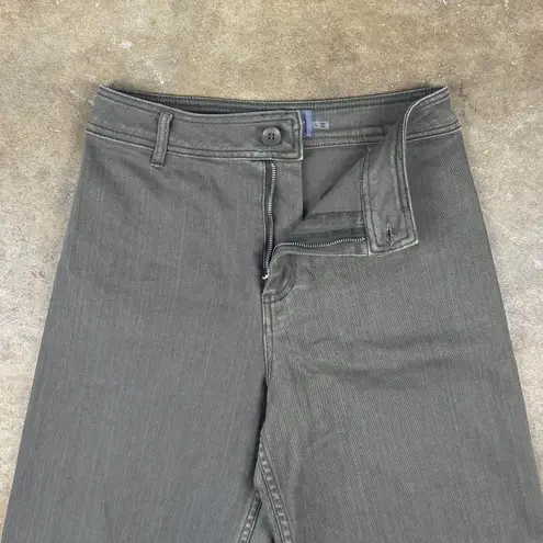 Hudson Gray Women’s Wide Leg High Rise Pants Size Large Cropped Green Raw Hem