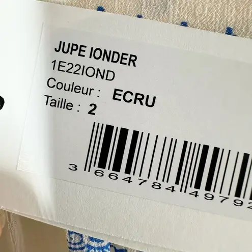 Ba&sh Londer Patchwork Print Midi Skirt Size US 6 Medium Ecru