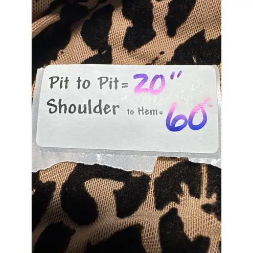 Unique Vintage  Leopard Print Button Front Maxi Dress With Tie Neck Size 1X