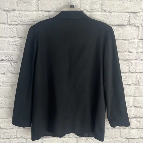 Sag Harbor Women’s 100% Wool Lined Dark Academia Career Classic Blazer Size 12 Black