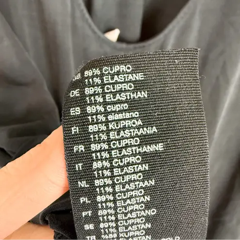 & Other Stories & Other Stories Washed Black Charcoal Open Back Loose Fit Tee T-Shirt Size 8