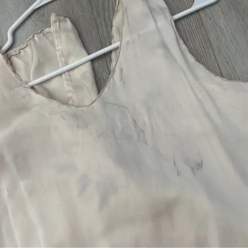 Vintage Silk Dress embroidered floral mini womens Pink (medium) lingerie lounge