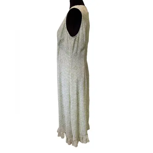 Kari New York Vintage Y2K Green Hippie Boho Whimsical Earthy Floral Midi Dress Size 10