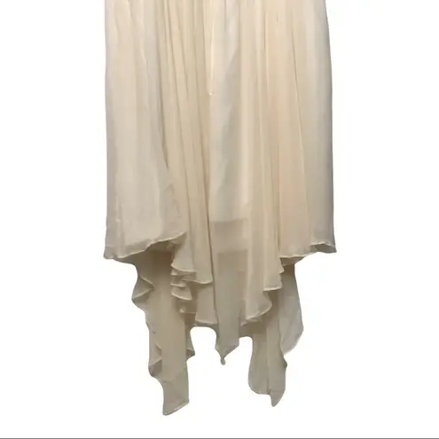 Marchesa Notte Silk Dress Embellished Beaded Neck bridal engagement wedding Size 10