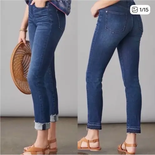 Pilcro Anthropologie Script Raw Hem Cropped Denim Jeans