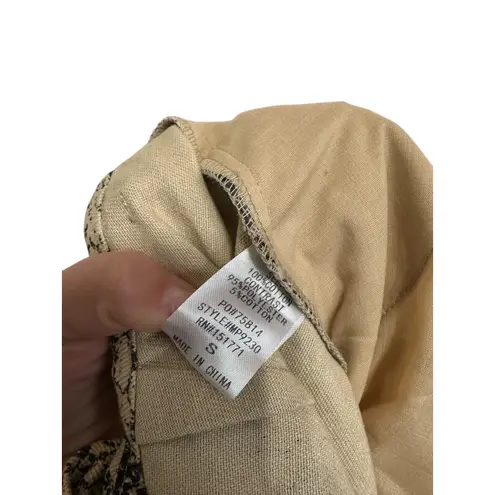 Le Lis Collection Snakeskin Print Paperbag Waist Pants Size Small Black