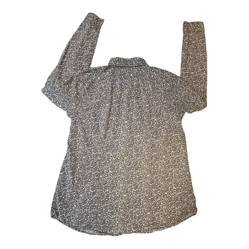 G.H. Bass & Co. Chic Cottagecore Button Up Shirt Women’s Large Navy Floral NWOT Black