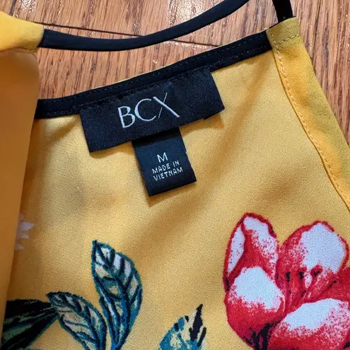 BCX Floral Print Handkerchief Hem Cami Top | Size Medium | NWT