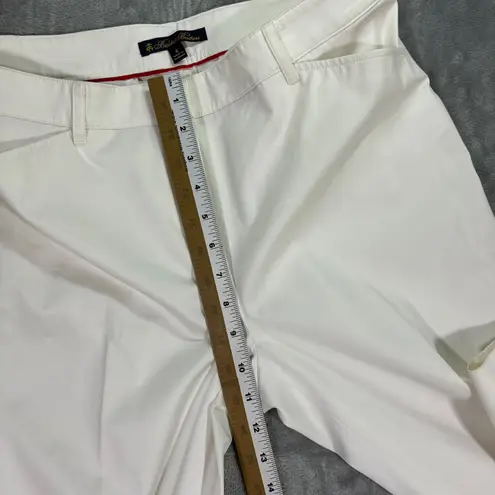 Brooks Brothers White Cotton Stretch Straight Leg Dress Pants Women's Size 8