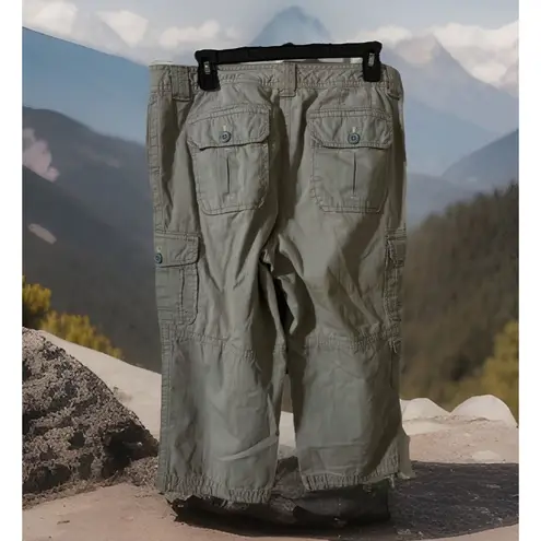 Eddie Bauer  Pants Women 10‎ Gray Khaki Capri Cargo Cotton Outdoor Hiking