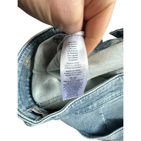 Faherty Stretch Terry Patch Pocket Short Denim High Waisted Light Wash Size 29