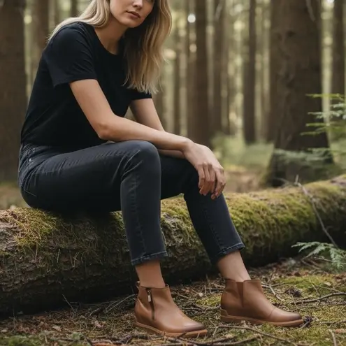 Sorel Evie Ankle Boots Brown Waterproof Leather Wedge Booties Size 10 NIB