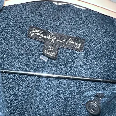 Elizabeth and James Blue Rumpled Bedford Jacket Shirt Size Medium $295