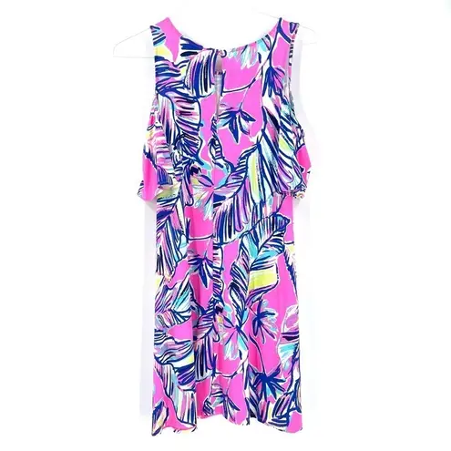 Lilly Pulitzer  SOMERSET Open Shoulder Tiki Pink Cabana Crazed Swing Dress - Image 6