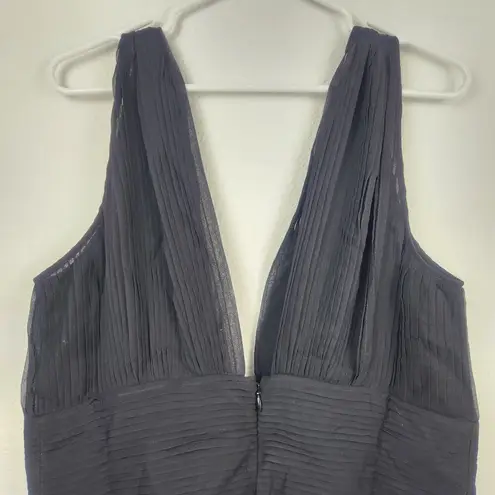 Retrofête Retrofete Aria Bodysuit in Black Silk Size Medium Deep V Sleeveless Thong NWT